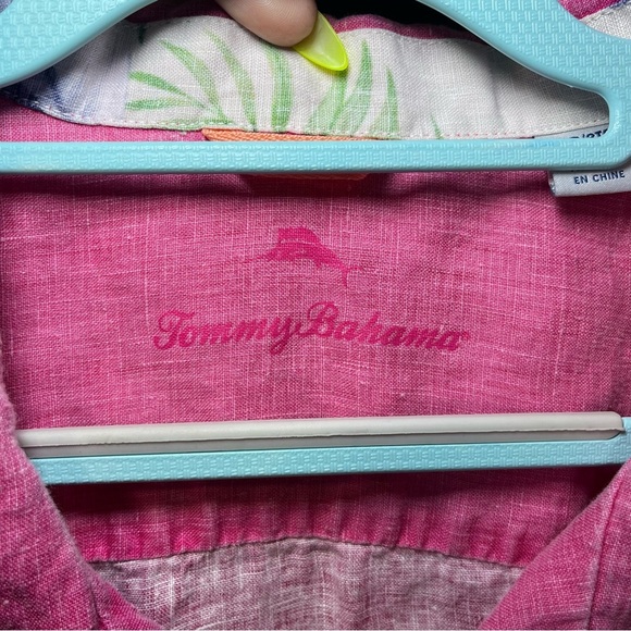 TOMMY BAHAMA Big & Tall Short Sleeve Linen Summer Cruise Button Up Easter Golf - Picture 2 of 10